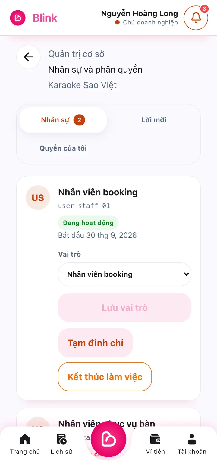 Quản lý nhân sự và phân quyền theo vai trò